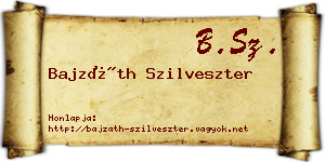 Bajzáth Szilveszter névjegykártya